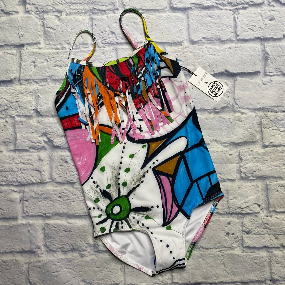 Swiminista x James Peter Henry Artistic Fringe Swimsuit in Sydney Print